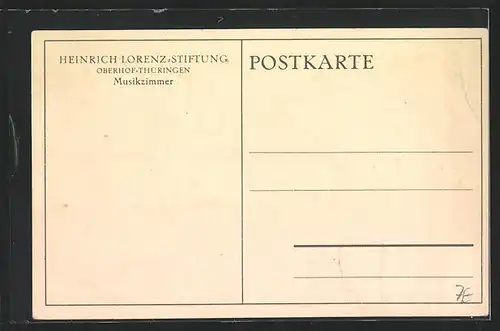 AK Oberhof /Thüringen, Heinrich Lorenz-Stiftung, Musikzimmer, Innenansicht