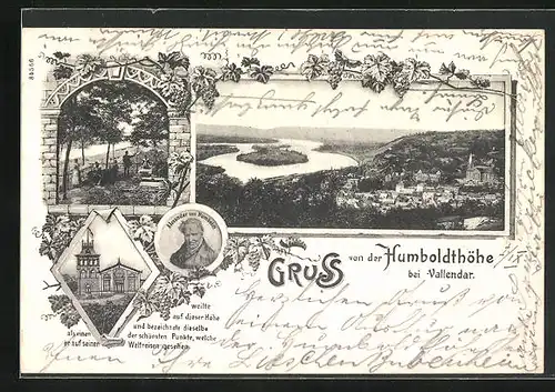 AK Vallendar a. Rhein, Haus und Blick von der Humboldthöhe auf die Ortschaft