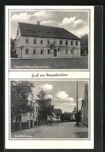 AK Neupoderschau, Städt. Gasthof, Dorfstrasse