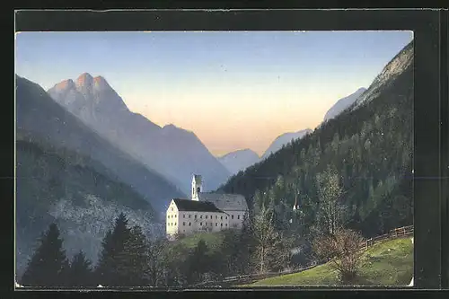 AK St. Georgenberg, Kirche in Alleinlage mit Berglandschaft