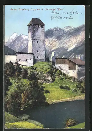 AK Gossensass /Tirol, Ruine Strassberg