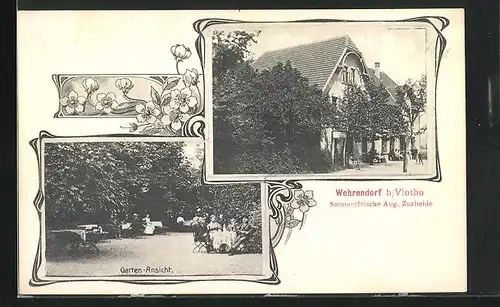 AK Wehrendorf b. Vlotho, Gasthaus von Aug. Zurheide, Garten