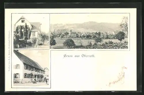 AK Oberrot, Gasthaus Krone, Gebäudeansicht, Teilansicht