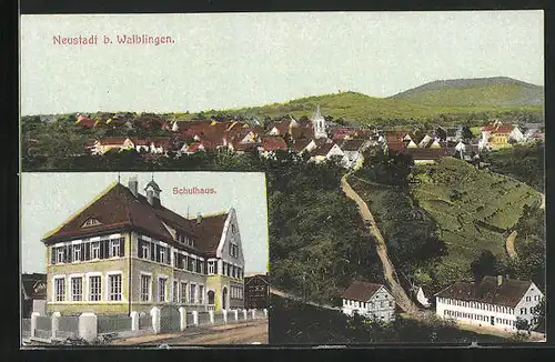 AK Neustadt b. Waiblingen, Schulhaus, Teilansicht