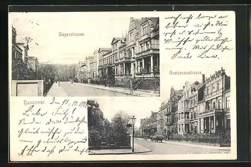 AK Hannover, Siegesstrasse, Gneisenaustrasse