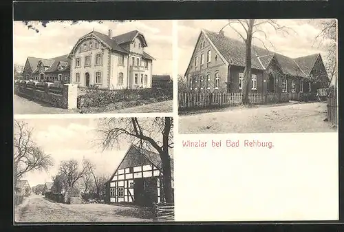 AK Winzlar bei Bad Rehburg, Villen, Backsteinhaus, Fachwerkhaus