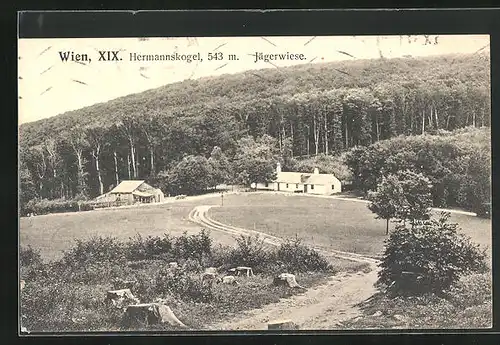 AK Wien, Gasthaus Jägerwiese am Hermannskogel