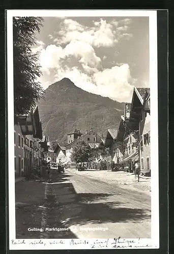 AK Golling, Marktgasse gegen das Hagengebirge