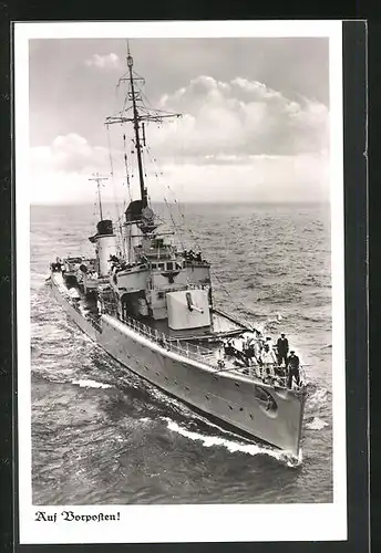 AK Kriegsschiff der Kriegsmarine auf Manöver