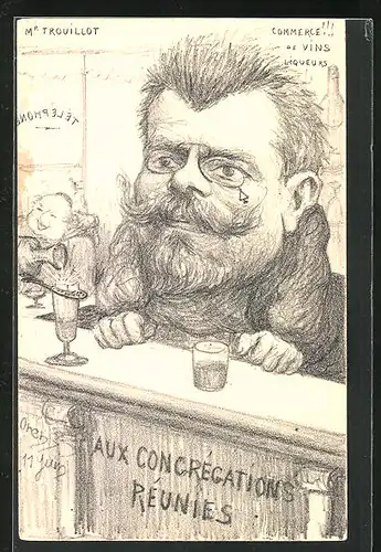 Künstler-AK Charles Denizard (Orens): Karikatur von Mr. Trouillot