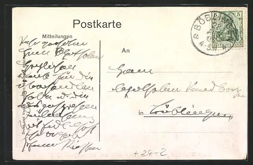 AK Darmsheim, Brandunglück 1907, Zerstörte Ortspartie
