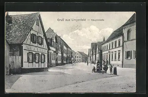 AK Lingenfeld, Brunnen in der Hauptstrasse