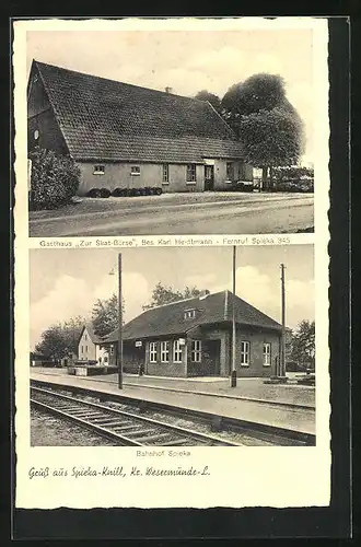 AK Spieka-Knill, Gasthaus Zur Skat-Börse, Bahnhofshalle
