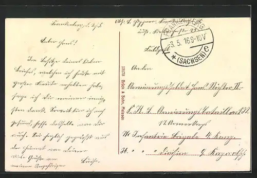 AK Frankenberg i. Sa., Moltkestrasse mit Wohnhäusern