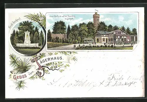 Lithographie Stuttgart, Gasthaus Jägerhaus auf Hasenberg