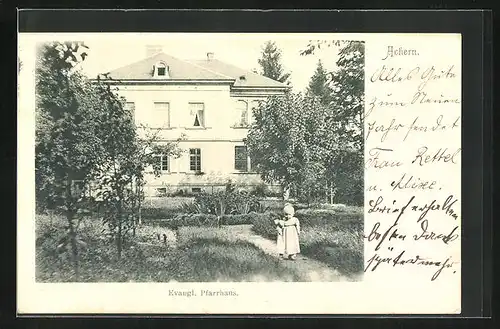 AK Achern, Evang. Pfarrhaus mit Kleinkind