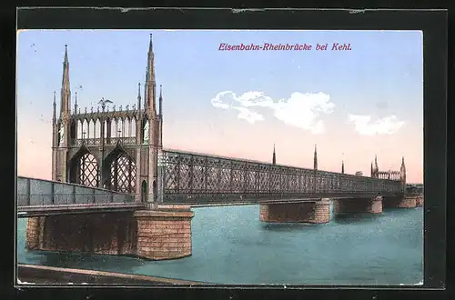 AK Kehl, Eisenbahn-Rheinbrücke