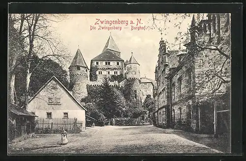 AK Zwingenberg a. N., Burghof der Zwingenburg