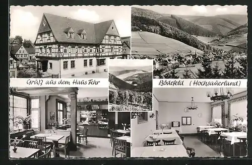 AK Bödefeld /Hochsauerland, Gasthof und Pension Haus Fehr, Speisesaal