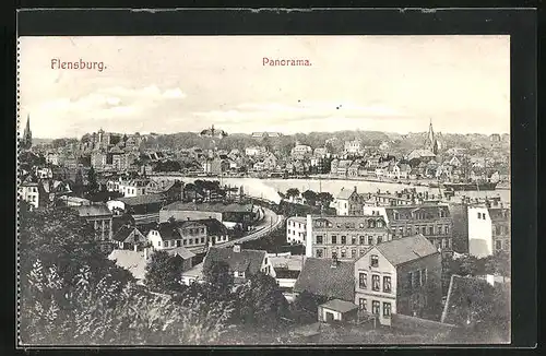 AK Flensburg, Panorama der Stadt