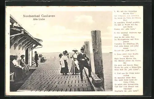 AK Cuxhaven, Menschen auf Steg