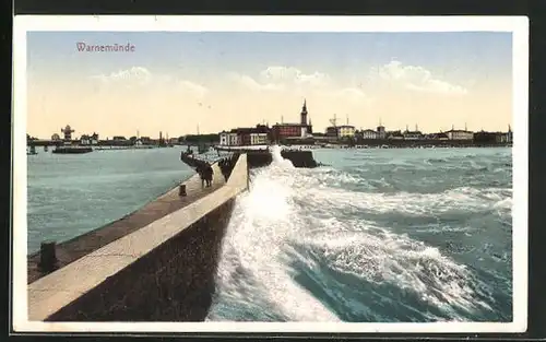 AK Warnemünde, Blick auf die Staumauer