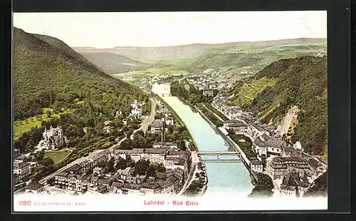 AK Bad Ems im Lahntal, Teilansicht mit Brücke