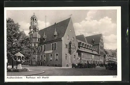 AK Aschersleben, Rathaus mit Markt