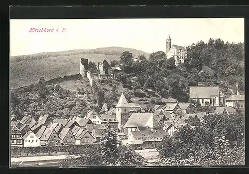 AK Hirschhorn a. N., Blick zur Burgruine