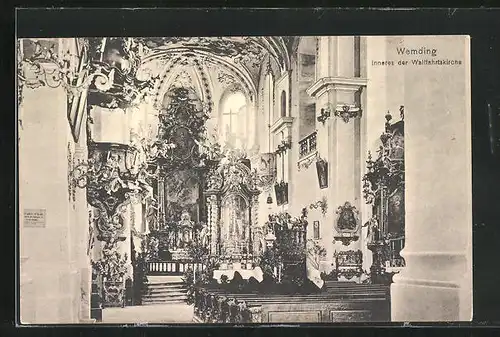 AK Wemding, Inneres der Wallfahrtskirche