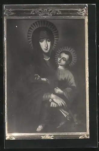 Foto-AK Ottobeuren, Altarbildnis von Maria mit Christus