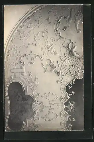 Foto-AK Ottobeuren, Deckenteil der Kirche