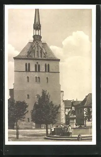 AK Eisenberg, Stadtkirche, Brunnen, Marktplatz