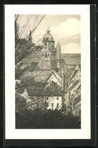 AK Meissen, Blick vom Jüdenberg in die Strasse Rosengasse