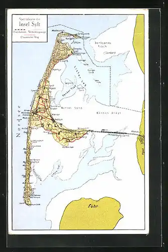 AK Sylt, Landkarte der Insel