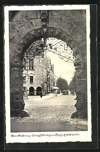 AK Bückeburg, Durchblick zur Bahnhofstrasse