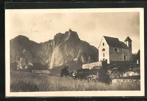 AK Siusi, Kirche mit Bergpanorama