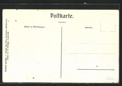 Künstler-AK Welschnofen, Gasthof zum goldenem Kreuz