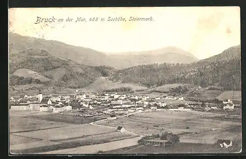 AK Bruck /Mur, Totalansicht aus der Vogelschau