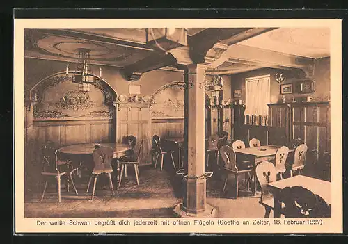 AK Weimar, Gasthaus zum weissen Schwan, Goethes Stammlokal