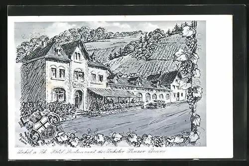 Künstler-AK Unkel a. Rh., Hotel-Restaurant des Unkeler Winzer-Vereins