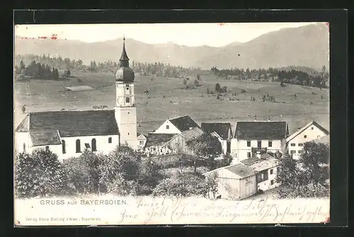AK Bayersoien, Teilansicht mit Kirche