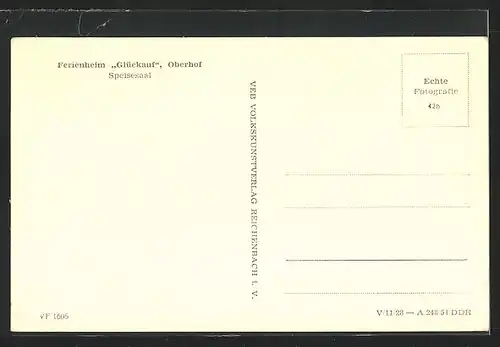 AK Oberhof, Ferienheim Glückauf, Speisesaal