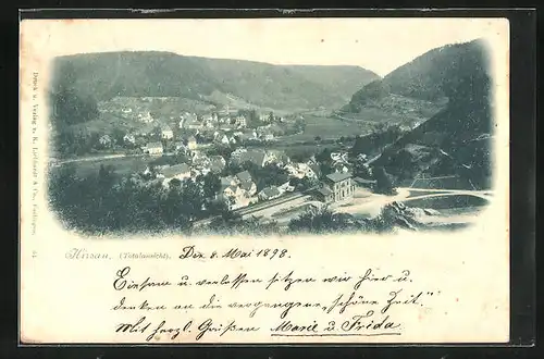 AK Hirsau, Totalansicht des Dorfes vom Berg