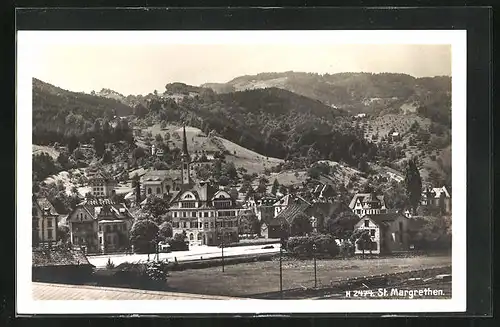 AK St. Margrethen, Teilansicht mti Kriche