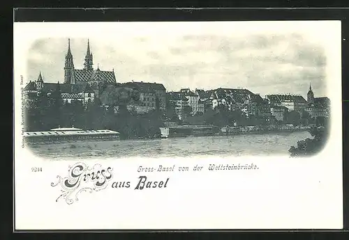 AK Basel, Von der Wettsteinbrücke gesehen