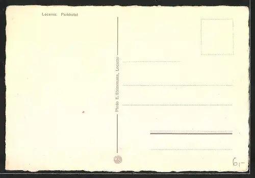AK Locarno, Parkhotel mit Gartenanlage