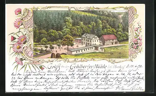 Lithographie Oberhof, Gasthaus Gehlberger Mühle