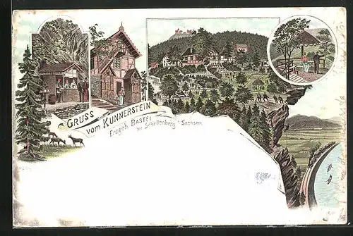 AK Augustusburg, Kunnerstein, Ortsansicht