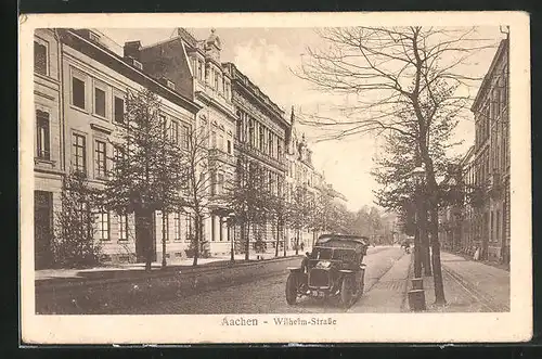 AK Aachen, Wilhelm Strasse mit Auto